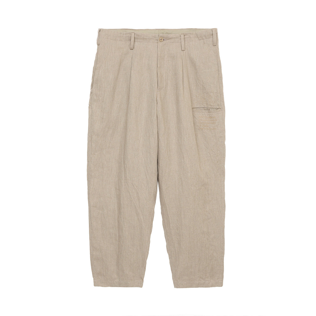 S’YTE × GDC Collaborate Collection- VINTAGE LINEN CHINO CLOTH OCTAGON STAR EMBROIDERY WAIST-STRING PANTS