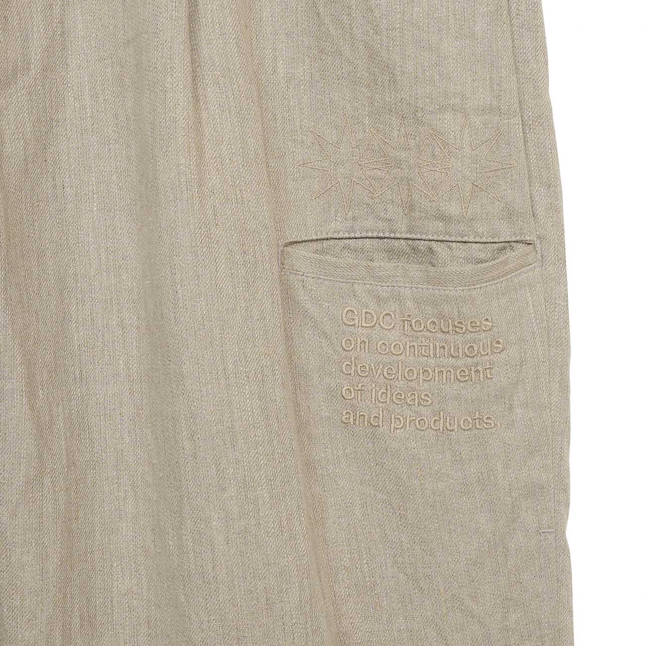 S’YTE × GDC Collaborate Collection- VINTAGE LINEN CHINO CLOTH OCTAGON STAR EMBROIDERY WAIST-STRING PANTS