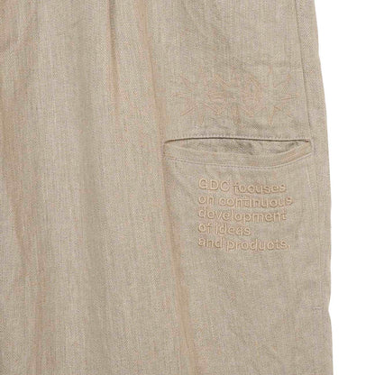 S’YTE × GDC Collaborate Collection- VINTAGE LINEN CHINO CLOTH OCTAGON STAR EMBROIDERY WAIST-STRING PANTS