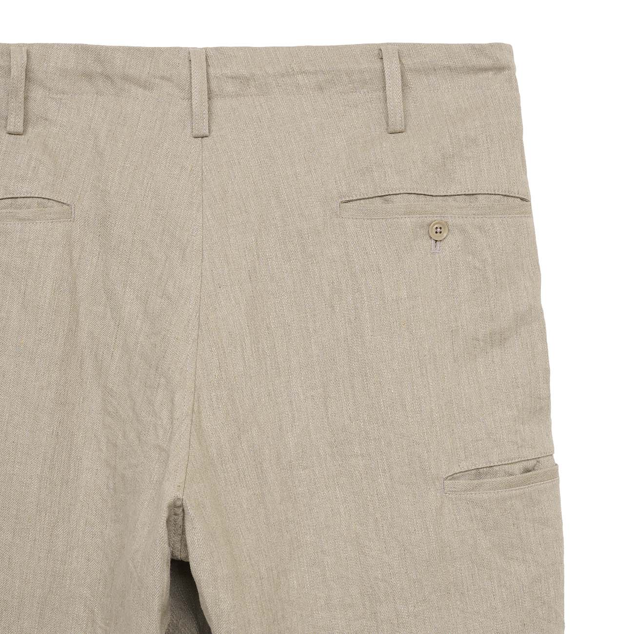 S’YTE × GDC Collaborate Collection- VINTAGE LINEN CHINO CLOTH OCTAGON STAR EMBROIDERY WAIST-STRING PANTS