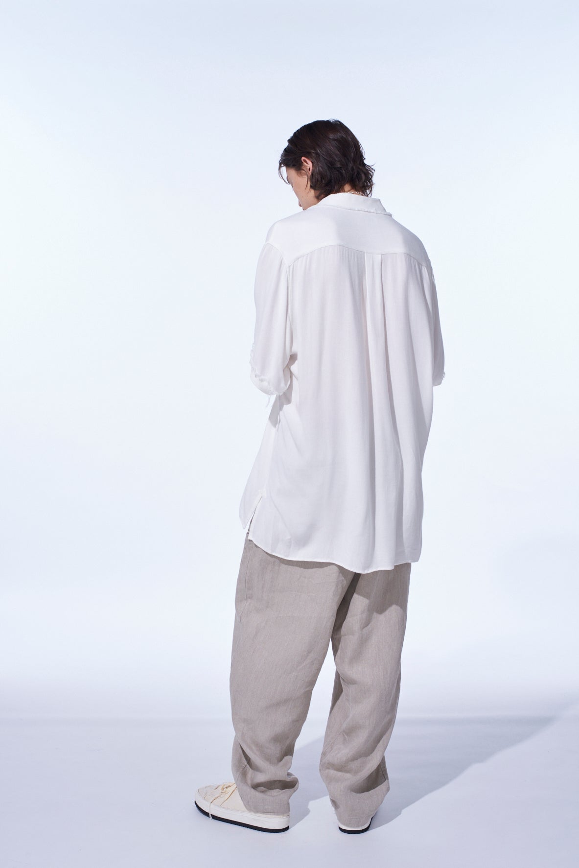S’YTE × GDC Collaborate Collection- VINTAGE LINEN CHINO CLOTH OCTAGON STAR EMBROIDERY WAIST-STRING PANTS