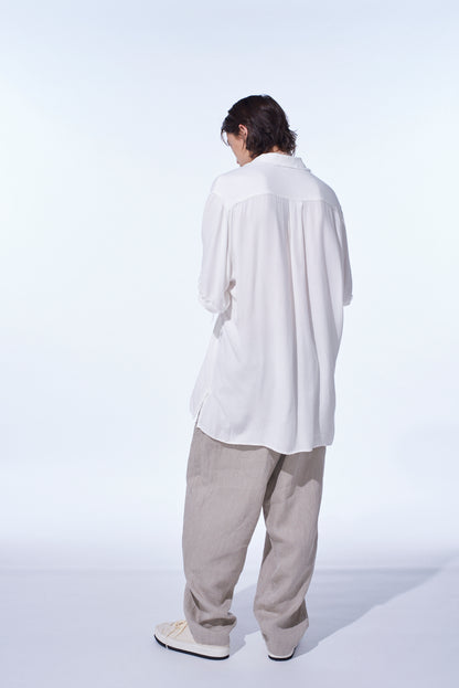 S’YTE × GDC Collaborate Collection- VINTAGE LINEN CHINO CLOTH OCTAGON STAR EMBROIDERY WAIST-STRING PANTS