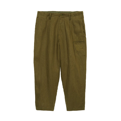 S’YTE × GDC Collaborate Collection- VINTAGE LINEN CHINO CLOTH OCTAGON STAR EMBROIDERY WAIST-STRING PANTS