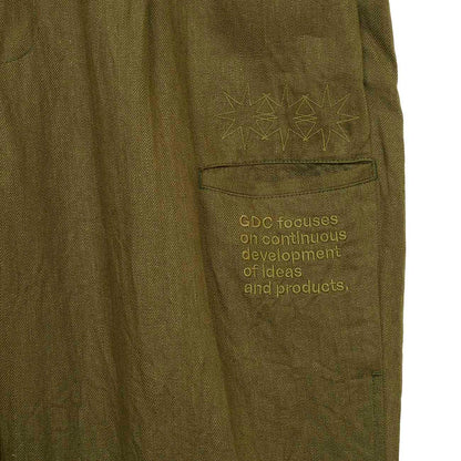 S’YTE × GDC Collaborate Collection- VINTAGE LINEN CHINO CLOTH OCTAGON STAR EMBROIDERY WAIST-STRING PANTS