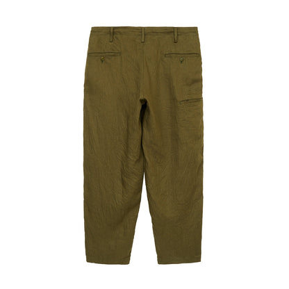 S’YTE × GDC Collaborate Collection- VINTAGE LINEN CHINO CLOTH OCTAGON STAR EMBROIDERY WAIST-STRING PANTS