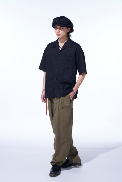 S’YTE × GDC Collaborate Collection- VINTAGE LINEN CHINO CLOTH OCTAGON STAR EMBROIDERY WAIST-STRING PANTS