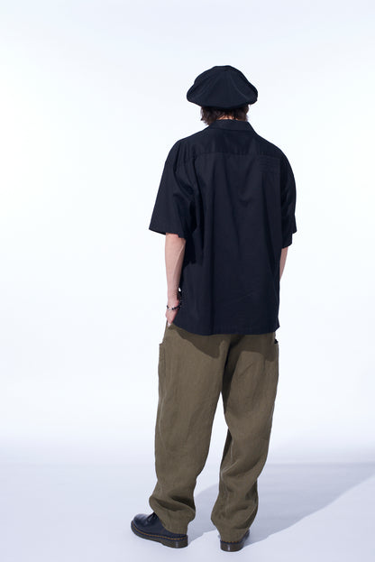 S’YTE × GDC Collaborate Collection- VINTAGE LINEN CHINO CLOTH OCTAGON STAR EMBROIDERY WAIST-STRING PANTS
