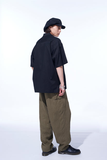 S’YTE × GDC Collaborate Collection- VINTAGE LINEN CHINO CLOTH OCTAGON STAR EMBROIDERY WAIST-STRING PANTS