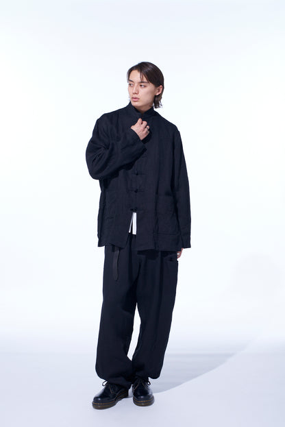 S’YTE × GDC Collaborate Collection- VINTAGE LINEN CHINO CLOTH OCTAGON STAR EMBROIDERY WAIST-STRING PANTS