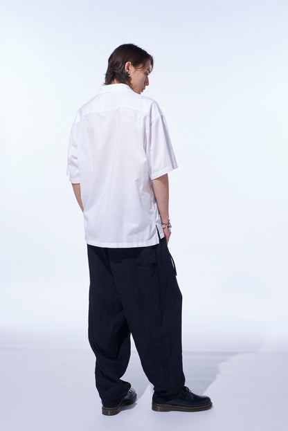 S’YTE × GDC Collaborate Collection- VINTAGE LINEN CHINO CLOTH OCTAGON STAR EMBROIDERY WAIST-STRING PANTS