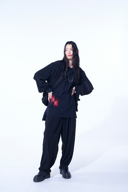 CREPE de CHINE SIde TUCK TROUSERS