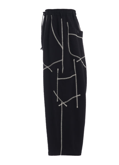 FRENCH TERRY RANDOM STITCH WIDE PANTS