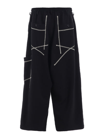 FRENCH TERRY RANDOM STITCH WIDE PANTS