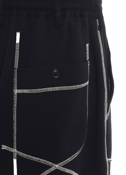 FRENCH TERRY RANDOM STITCH WIDE PANTS