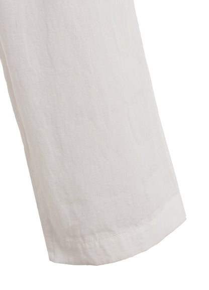 COTTON/LINEN DUNGAREE SIDEBANDED PANTS