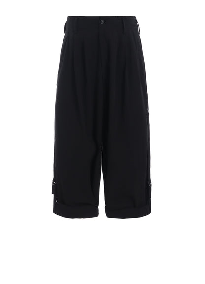 COTTON/LINEN DUNGAREE SIDEBANDED PANTS