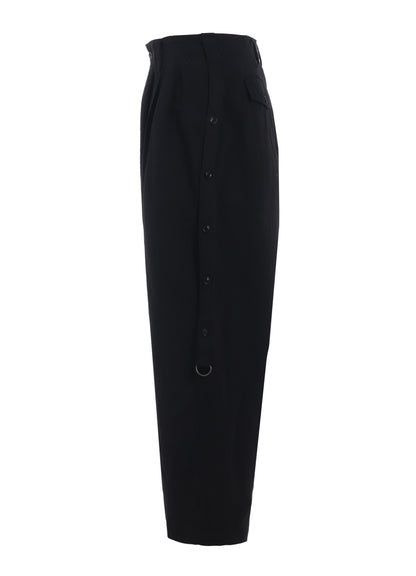 COTTON/LINEN DUNGAREE SIDEBANDED PANTS