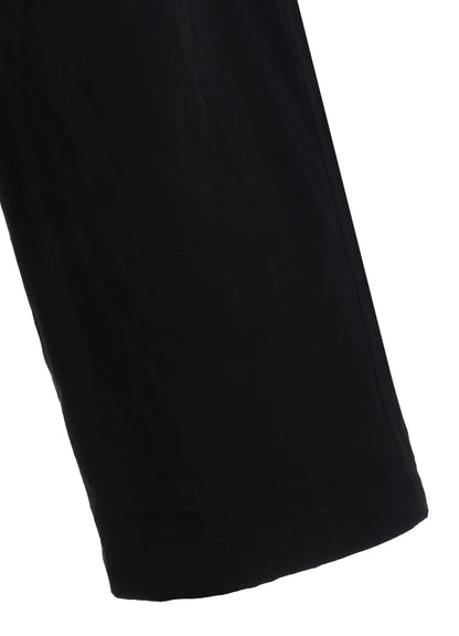 COTTON/LINEN DUNGAREE SIDEBANDED PANTS