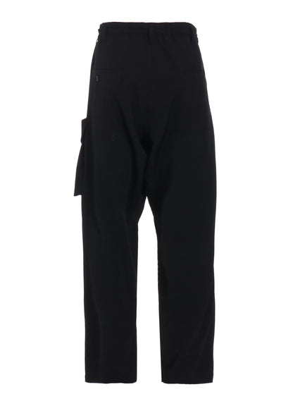 WASHER WOOL GABARDINE WAIST-STRING POCKET PANTS