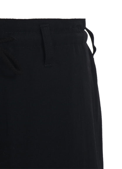 WASHER WOOL GABARDINE WAIST-STRING POCKET PANTS