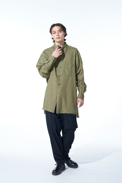 WASHER WOOL GABARDINE WAIST-STRING POCKET PANTS