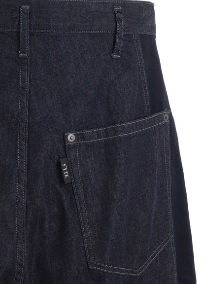 7oz TWO-TONE DENIM 5POCKET WIDE PANTS