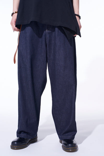 7oz TWO-TONE DENIM 5POCKET WIDE PANTS
