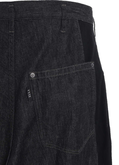 7oz TWO-TONE DENIM 5POCKET WIDE PANTS