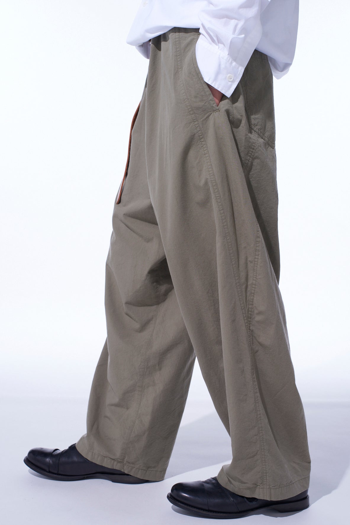 BRUSHED WASHER FINISH BROAD 5POCKET WIDE PANTS