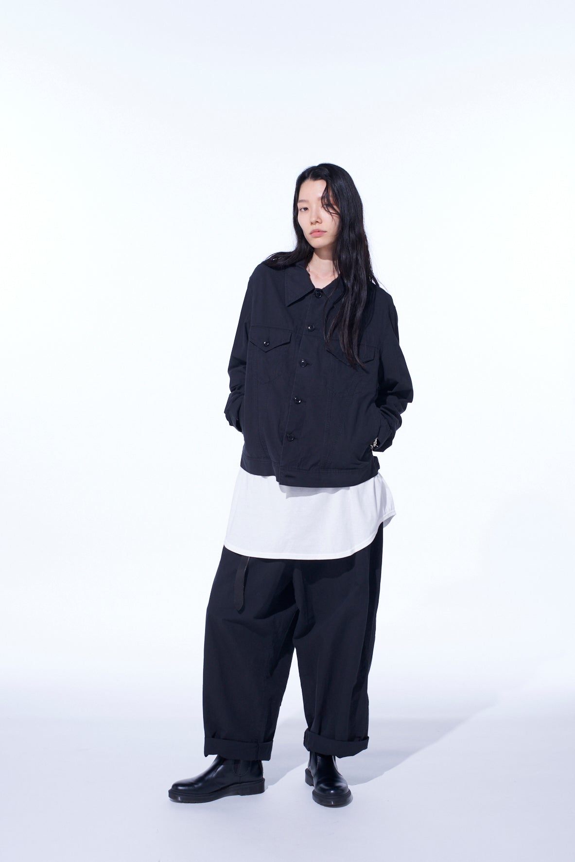 BRUSHED WASHER FINISH BROAD 5POCKET WIDE PANTS
