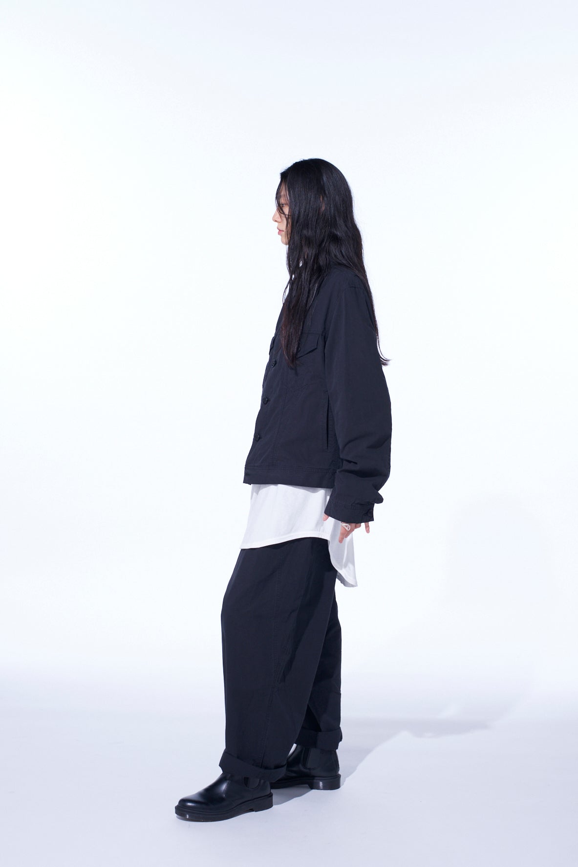 BRUSHED WASHER FINISH BROAD 5POCKET WIDE PANTS