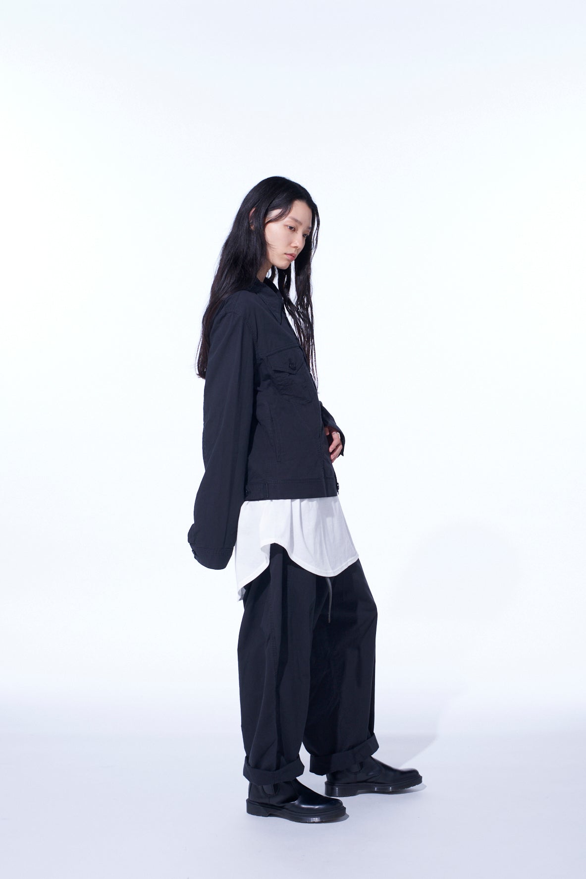 BRUSHED WASHER FINISH BROAD 5POCKET WIDE PANTS