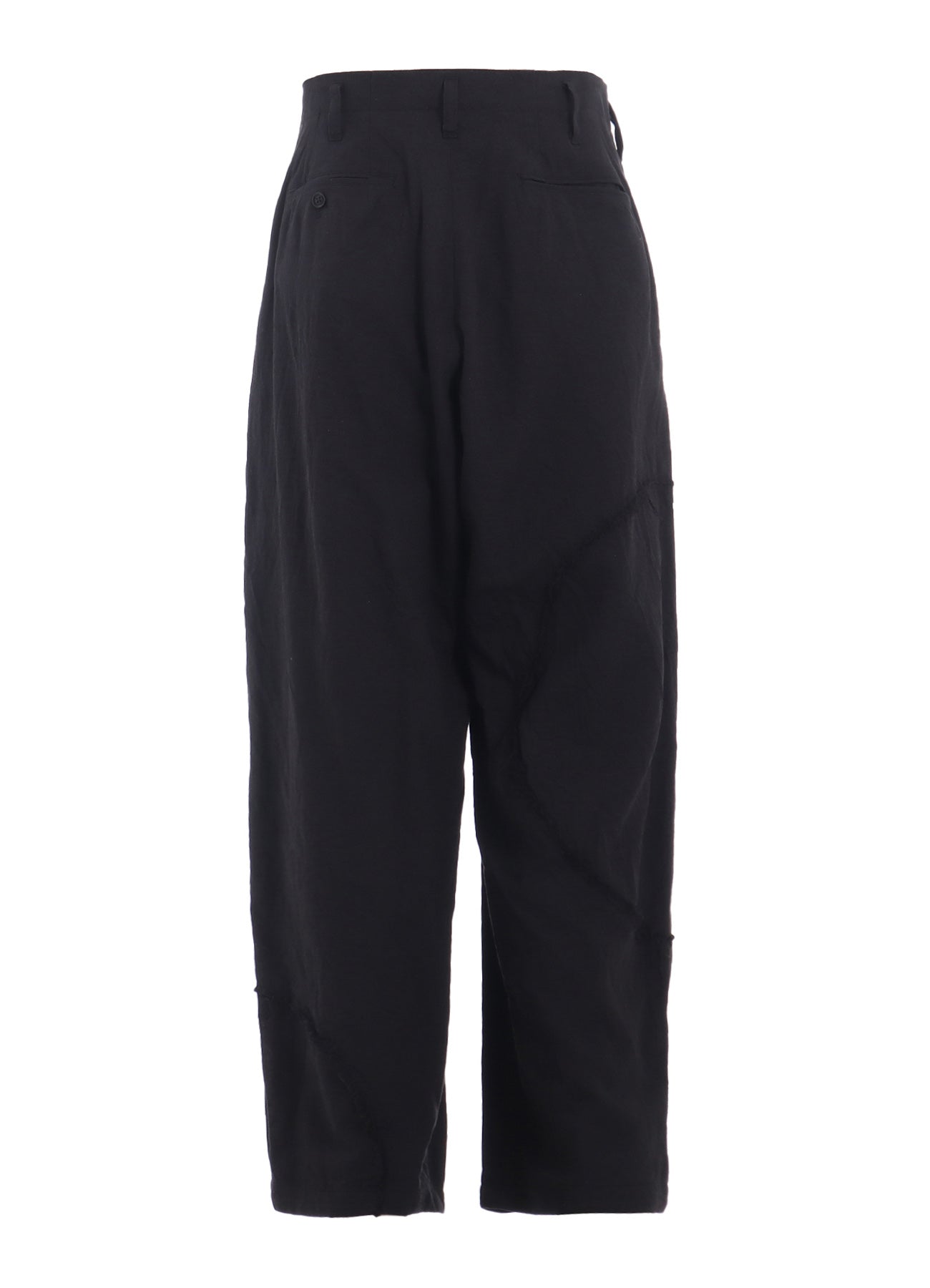 LINEN/COTTON HERRINGBONE ZIGZAG CUT-OUT PANTS
