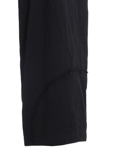 LINEN/COTTON HERRINGBONE ZIGZAG CUT-OUT PANTS