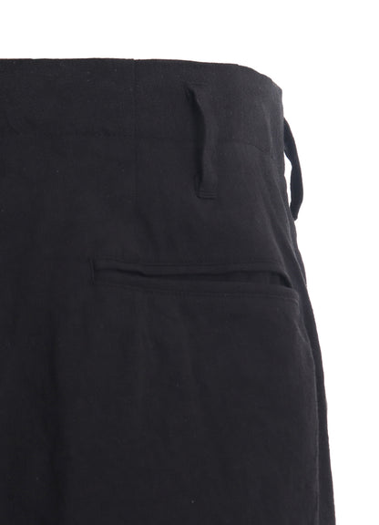 LINEN/COTTON HERRINGBONE ZIGZAG CUT-OUT PANTS