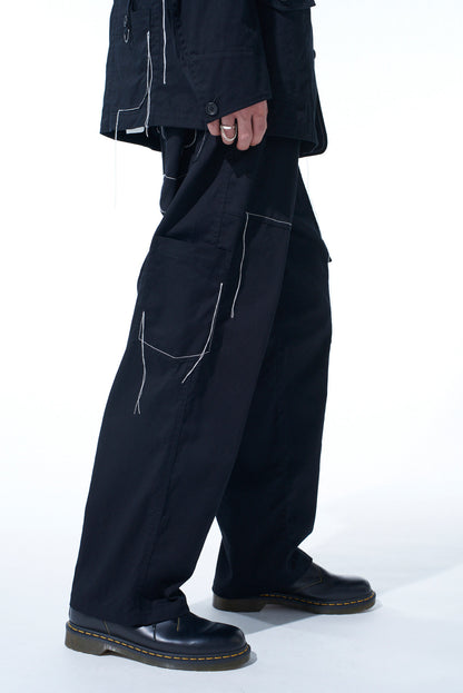 COTTON TWILL COLOR STITCHING WORK PANT