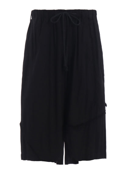 VISCOSE TWILL CUT-OFF WIDE SHORTS
