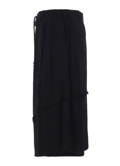 VISCOSE TWILL CUT-OFF WIDE SHORTS