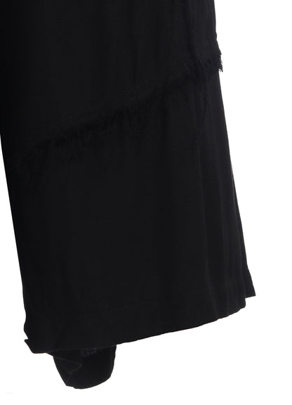 VISCOSE TWILL CUT-OFF WIDE SHORTS