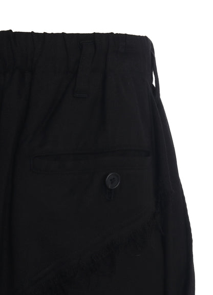 VISCOSE TWILL CUT-OFF WIDE SHORTS