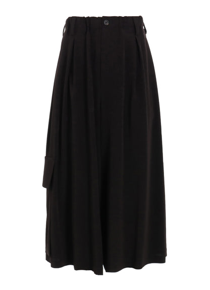 CREPE de CHINE CROPPED WIDE PANTS WITH GUSSETED FLAP POCKET
