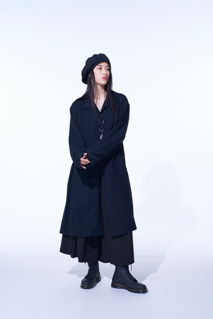 CREPE de CHINE CROPPED WIDE PANTS WITH GUSSETED FLAP POCKET