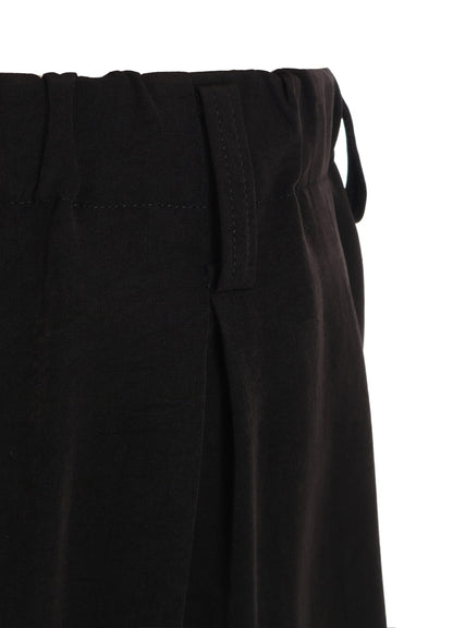 CREPE de CHINE CROPPED WIDE PANTS WITH GUSSETED FLAP POCKET