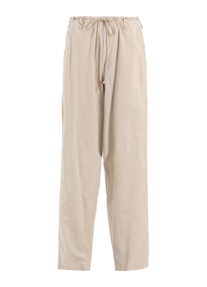 COTTON/LINEN POPLIN WAIST-STRING PANTS