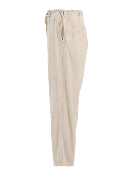 COTTON/LINEN POPLIN WAIST-STRING PANTS