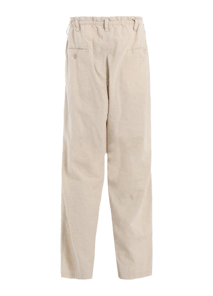 COTTON/LINEN POPLIN WAIST-STRING PANTS