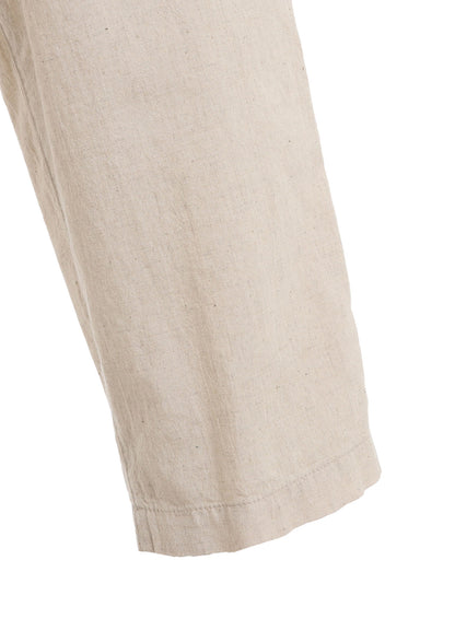 COTTON/LINEN POPLIN WAIST-STRING PANTS
