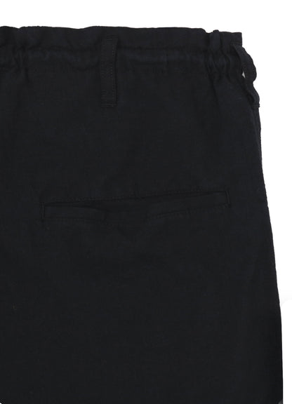 COTTON/LINEN POPLIN WAIST-STRING PANTS