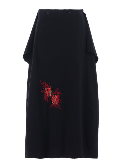 CLASSIC JERSEY TYROLEAN EMBROIDERY WRAP SKIRT