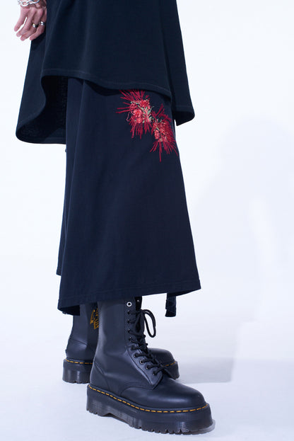 CLASSIC JERSEY TYROLEAN EMBROIDERY WRAP SKIRT